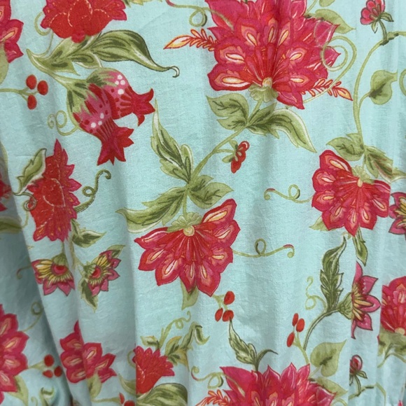 Mahogany Mint Floral Kaftan Maxi Dress One Size - Picture 12 of 13